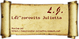 Lázorovits Julietta névjegykártya