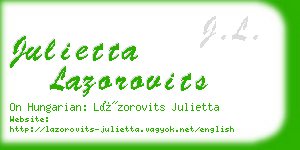 julietta lazorovits business card